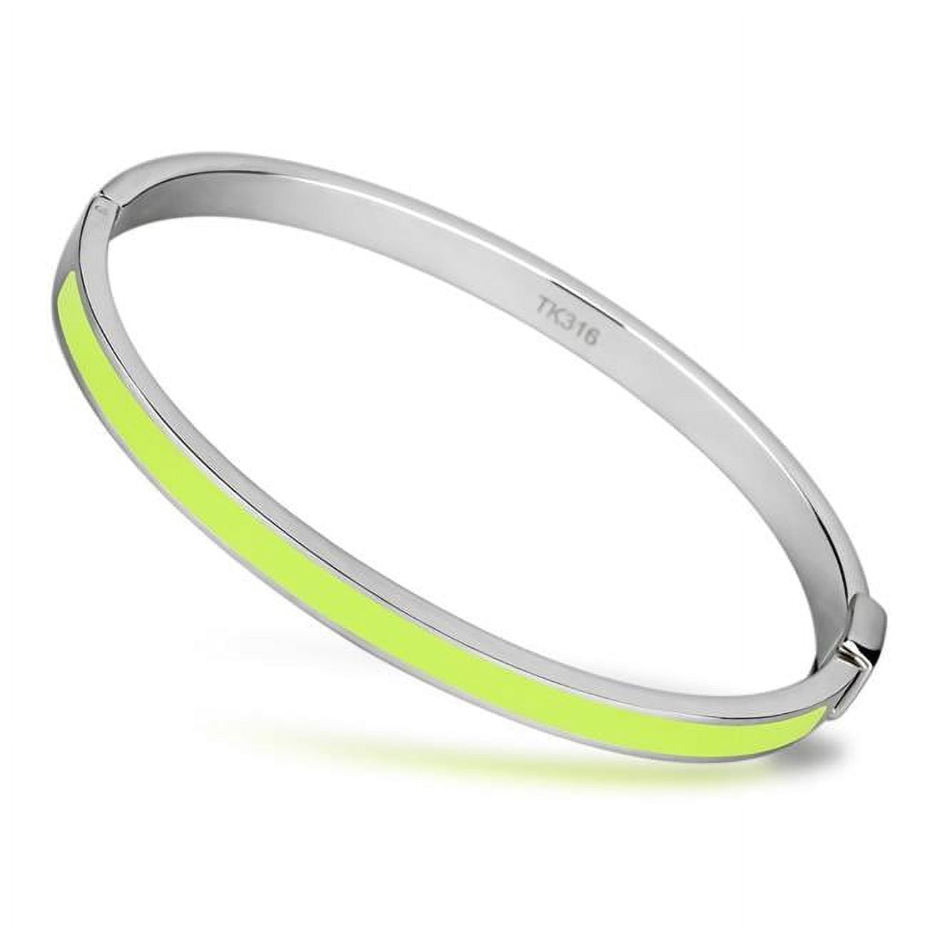 Picture of Alamode TK746-7.5 7.5 in. High Polished No Plating Stainless Steel Bangle with Epoxy, Apple Green