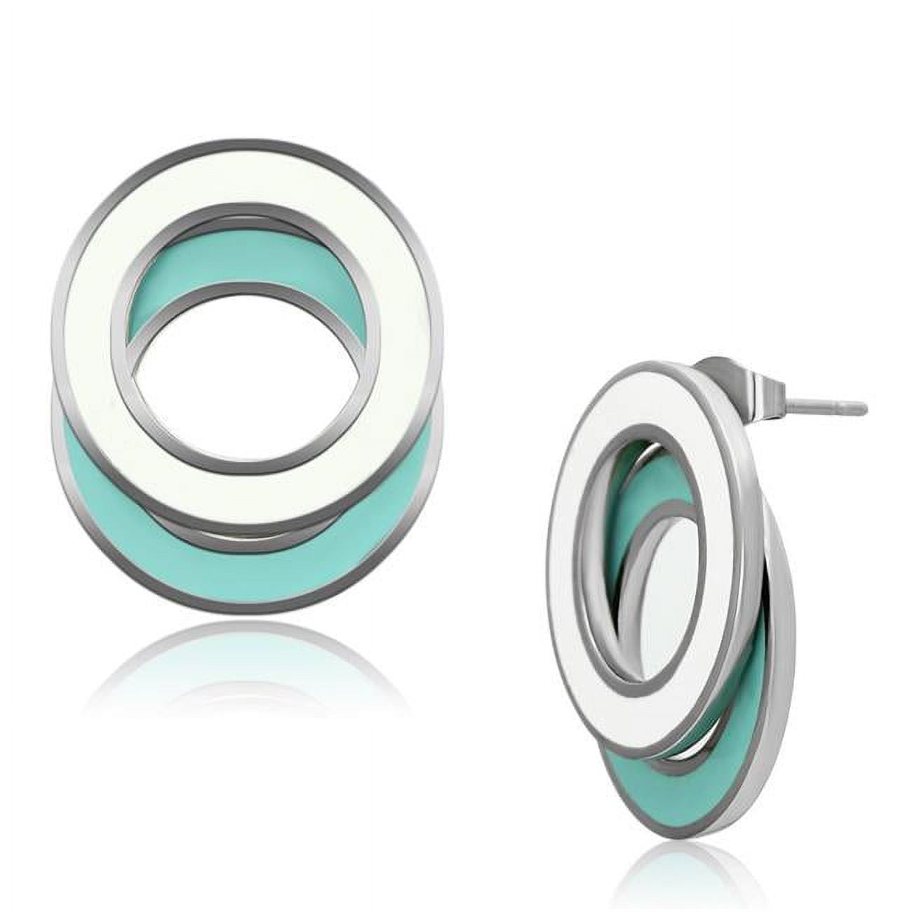 Picture of Alamode TK893 High Polished No Plating Stainless Steel Earrings with Epoxy, Multi Color