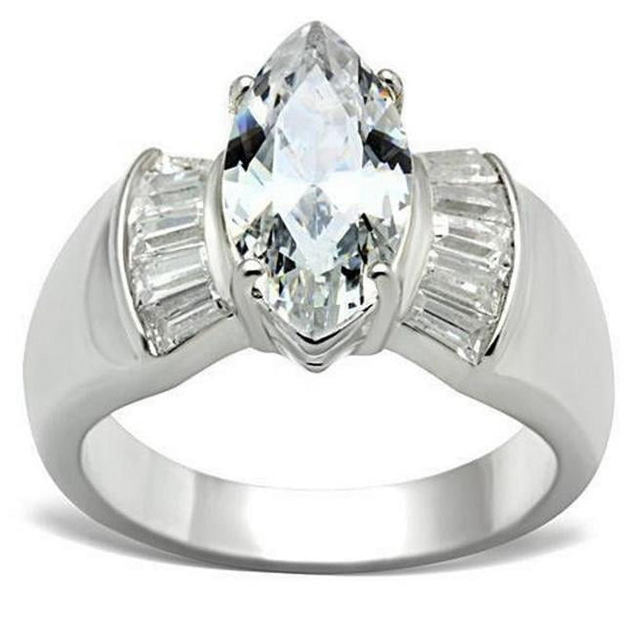 Silver 925 Sterling Silver Ring with AAA Grade CZ, Clear - Size 7