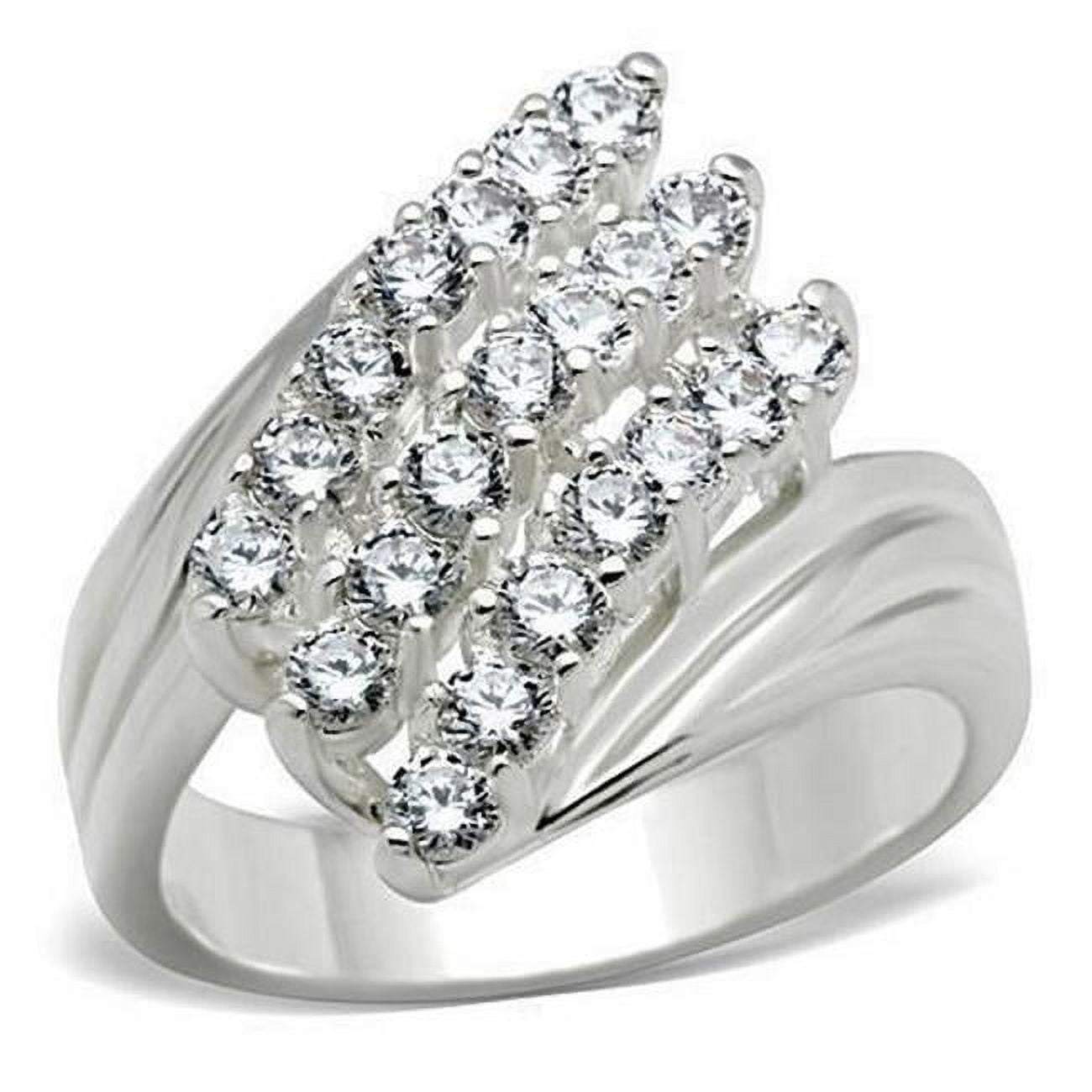 Picture of Alamode SS035-5 Silver 925 Sterling Silver Ring with AAA Grade CZ, Clear - Size 5