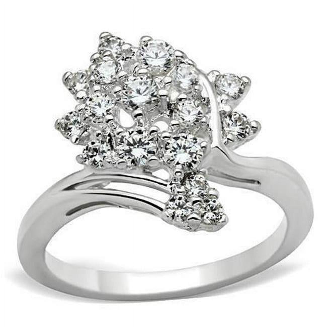 Silver 925 Sterling Silver Ring with AAA Grade CZ, Clear - Size 8