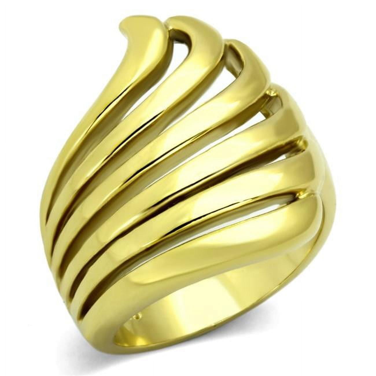 IP Gold Ion Plating Stainless Steel Ring with No Stone, Size 5