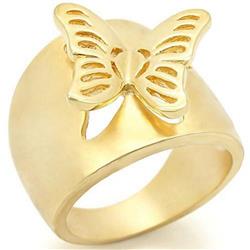 Picture of Alamode 0W369-6 Matte Gold & Gold Brass Ring with No Stone&#44; Size 6