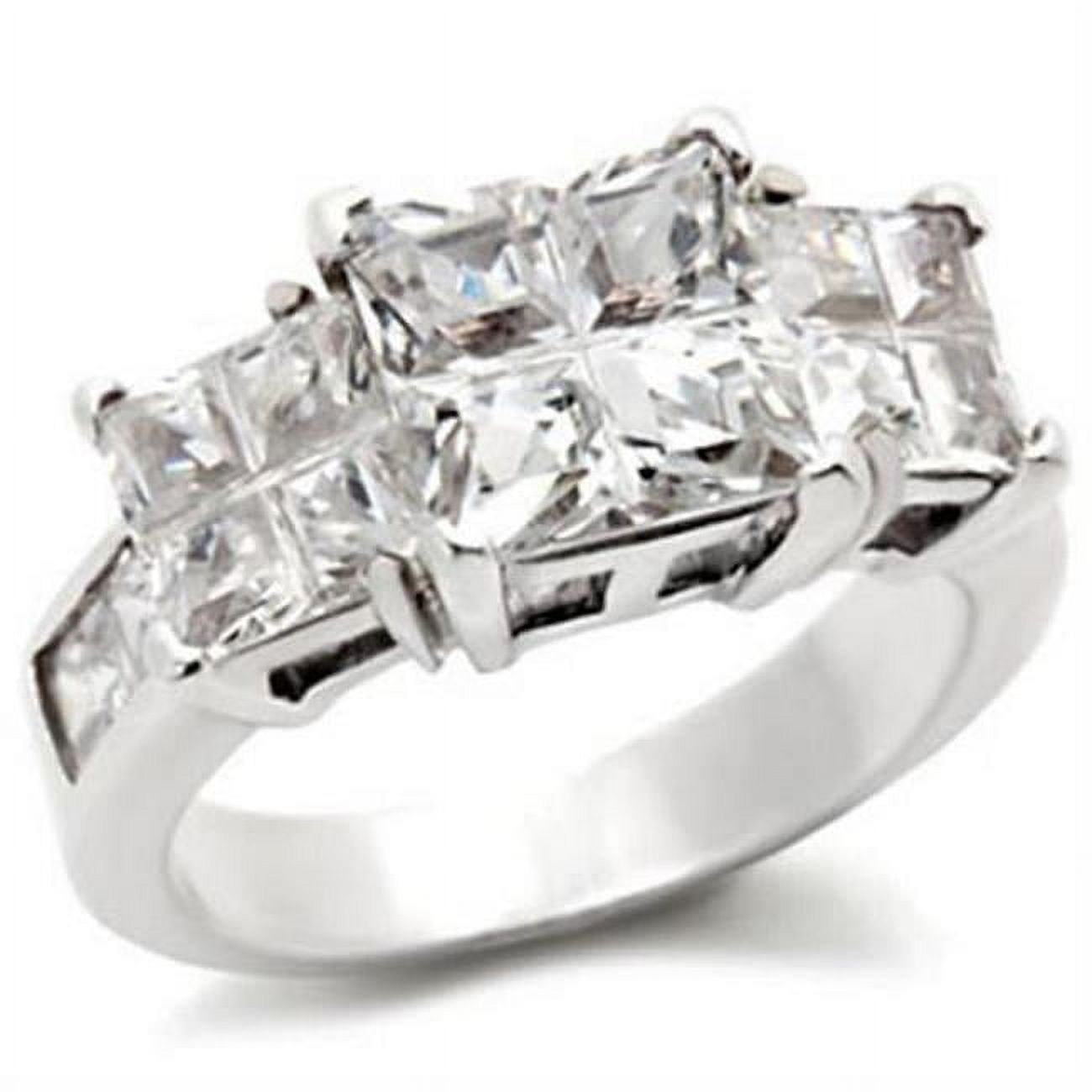 Picture of Alamode 22725-10 High-Polished 925 Sterling Silver Ring with AAA Grade CZ&#44; Clear - Size 10