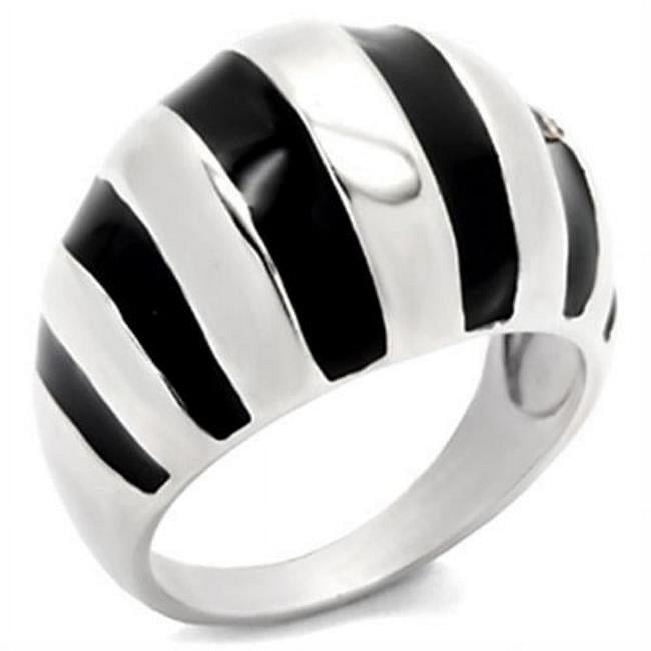 Picture of Alamode 30914-5 High-Polished 925 Sterling Silver Ring with Epoxy&#44; Jet - Size 5