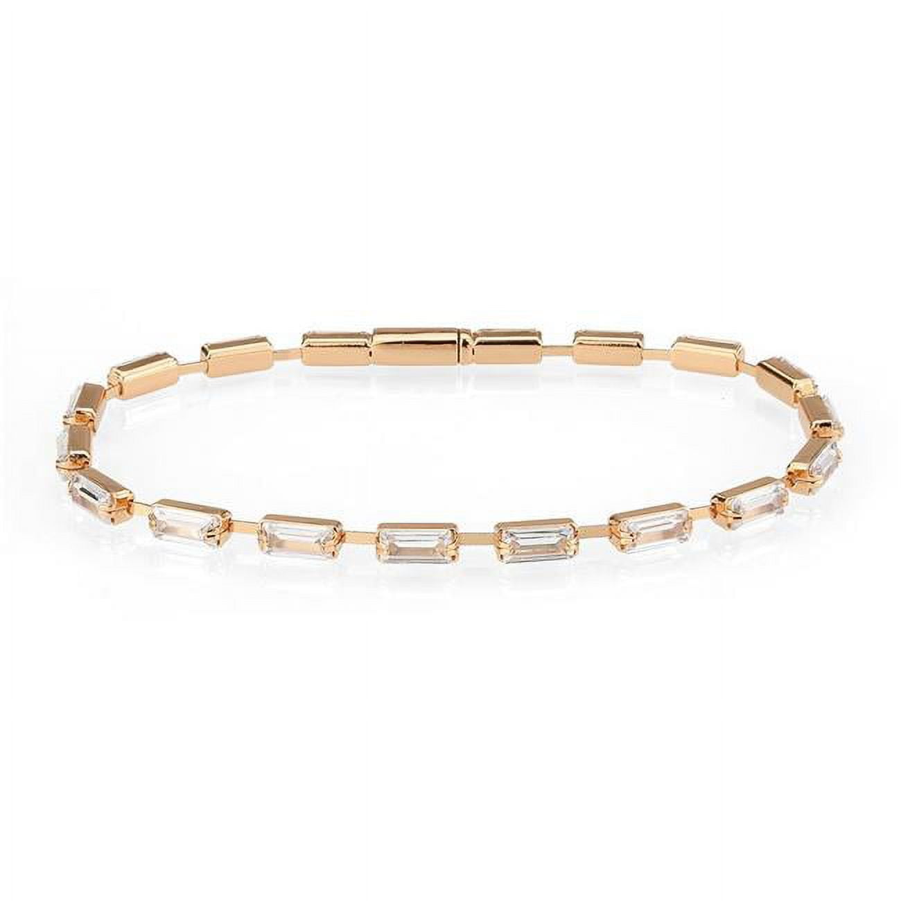 Picture of Alamode 3W1714-7 7 in. Rose Gold Brass Bracelet with AAA Grade CZ&#44; Clear