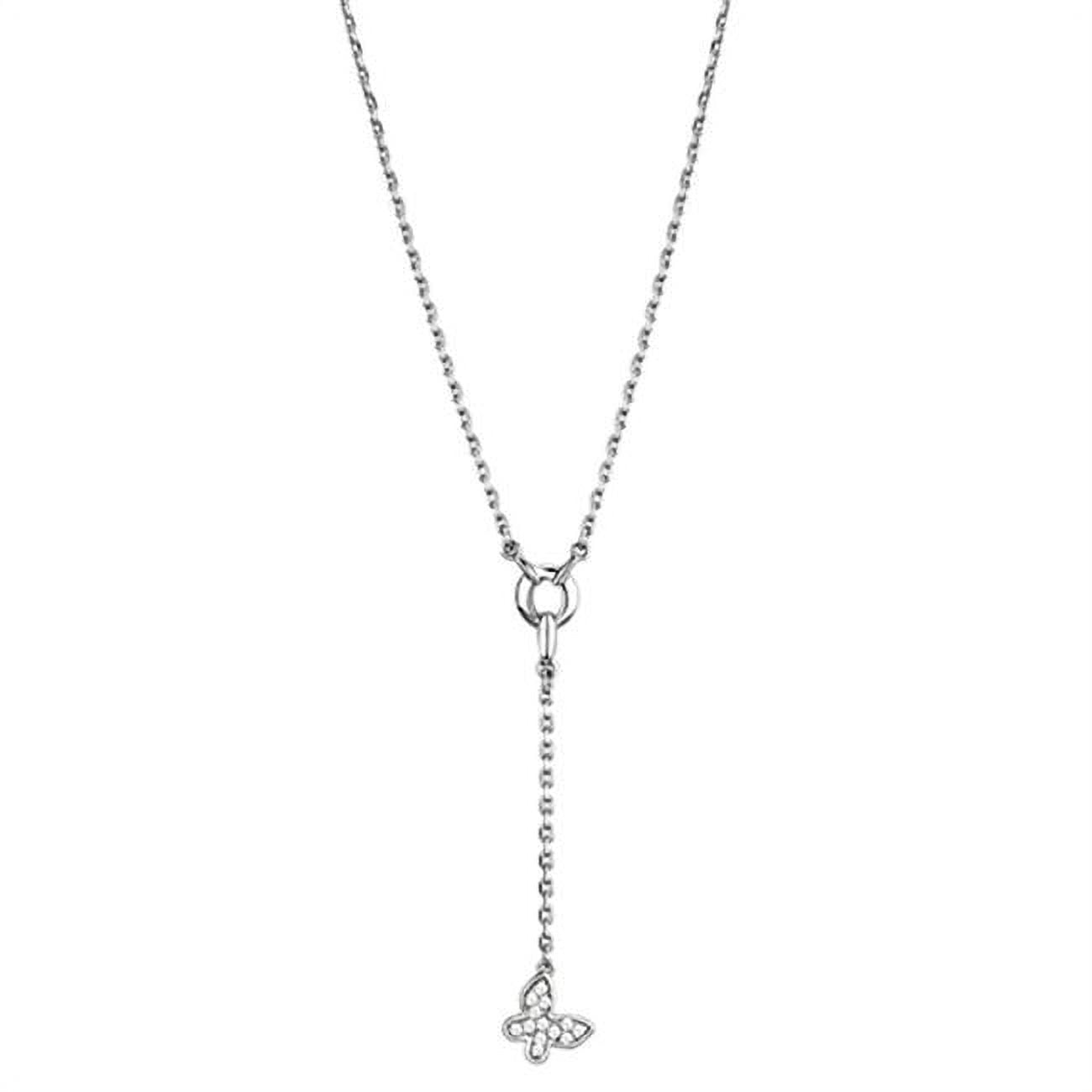 Picture of Alamode 3W443-16 16 in. Rhodium Brass Necklace with AAA Grade CZ, Clear