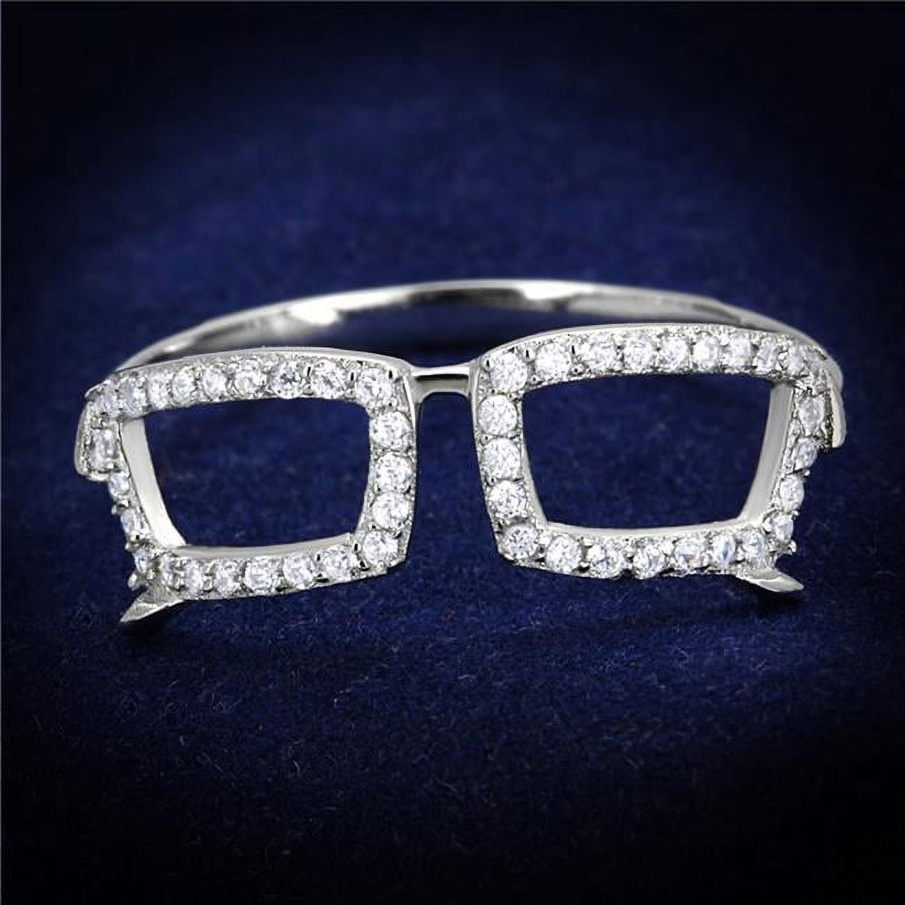 Women Rhodium 925 Sterling Silver Ring with AAA Grade CZ in Clear - Size 9