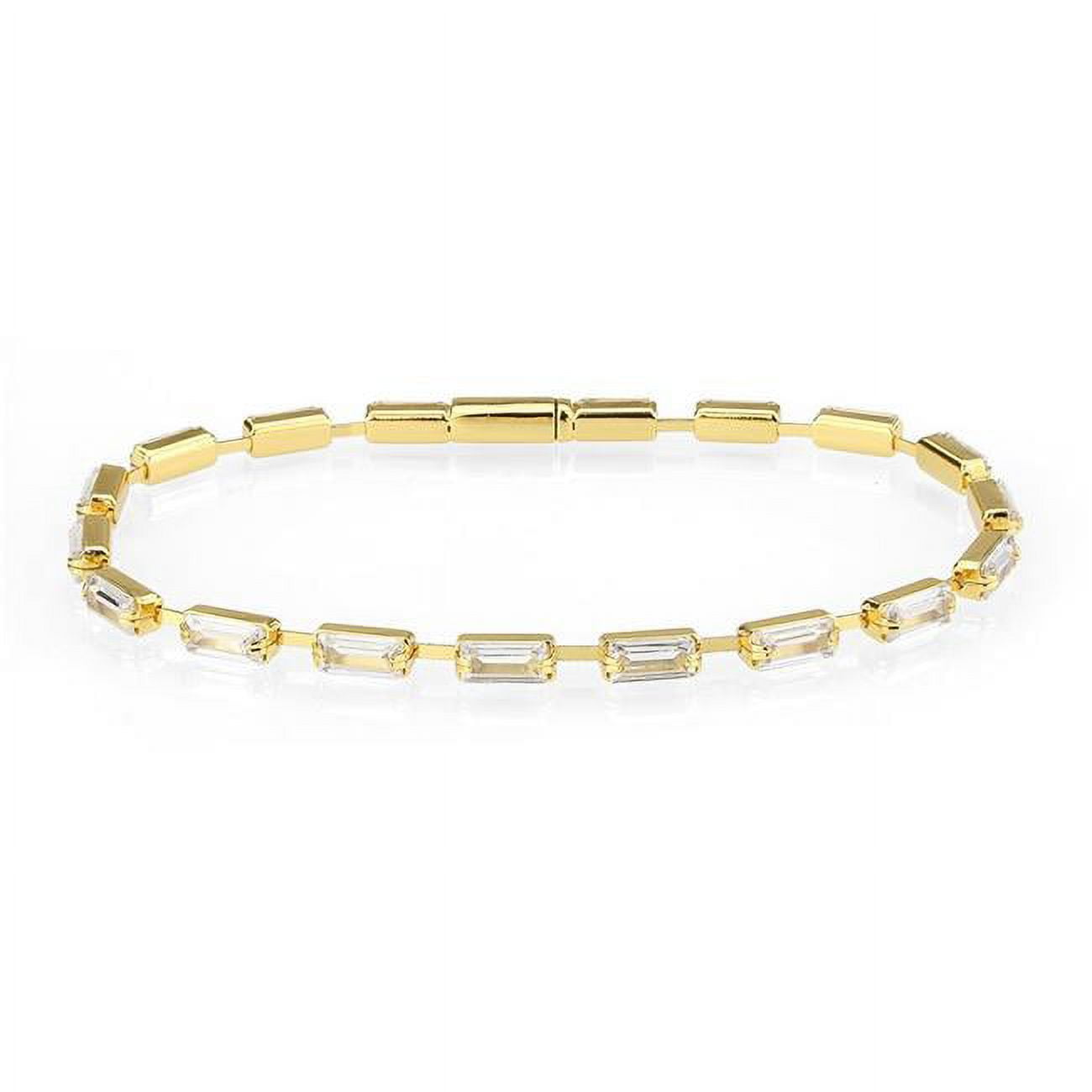 Picture of Alamode 3W1713-7 7 in. Gold Brass Bracelet with AAA Grade CZ&#44; Clear