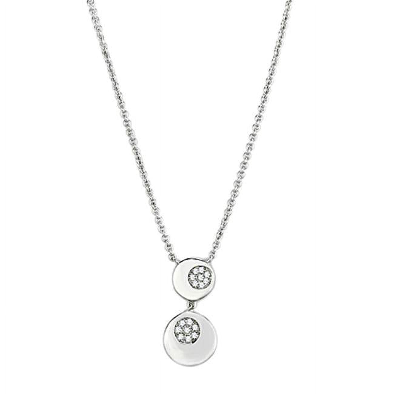 Picture of Alamode 3W435-16 16 in. Rhodium Brass Necklace with AAA Grade CZ, Clear