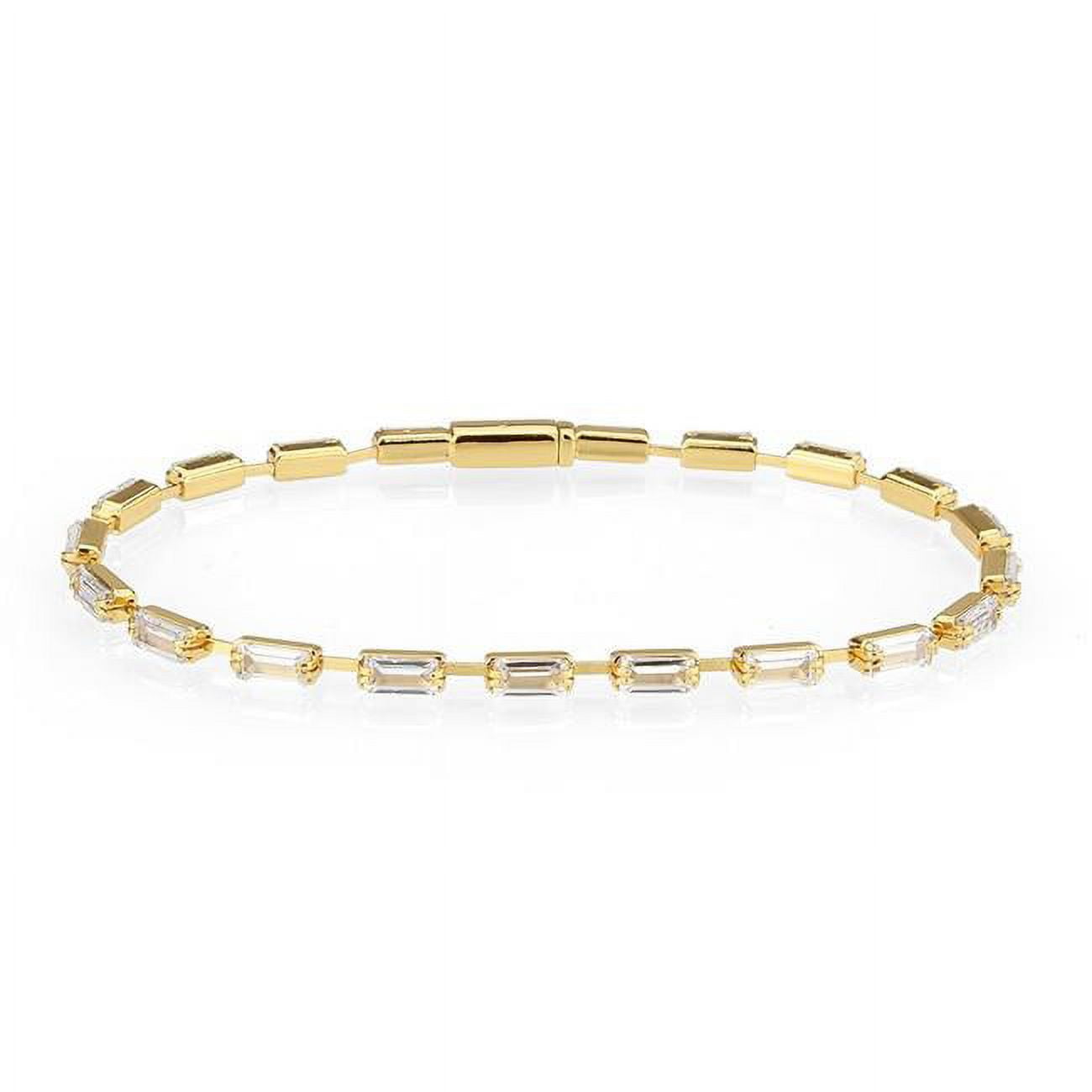 Picture of Alamode 3W1710-7 7 in. Gold Brass Bracelet with AAA Grade CZ&#44; Clear