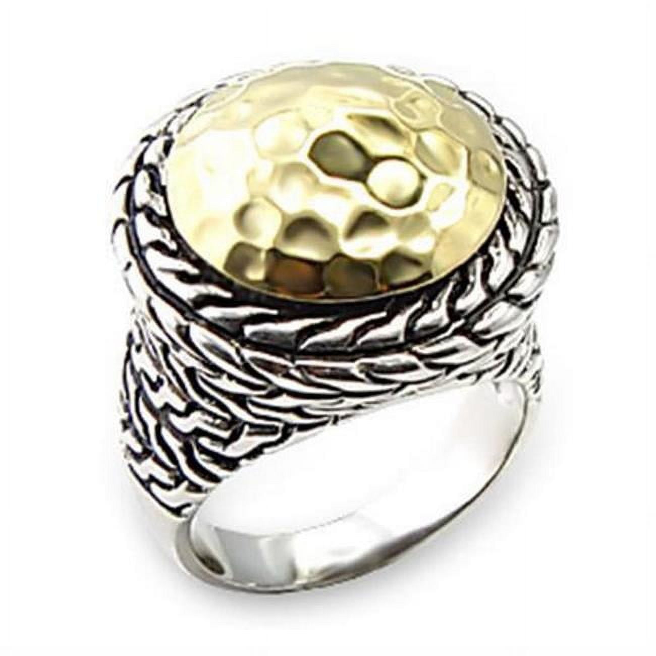 Picture of Alamode 6X084-6 Reverse Two-Tone Brass Ring with No Stone, Size 6