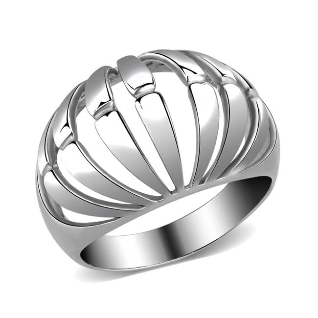 High Polished Stainless Steel Ring with No Stone, Size 9
