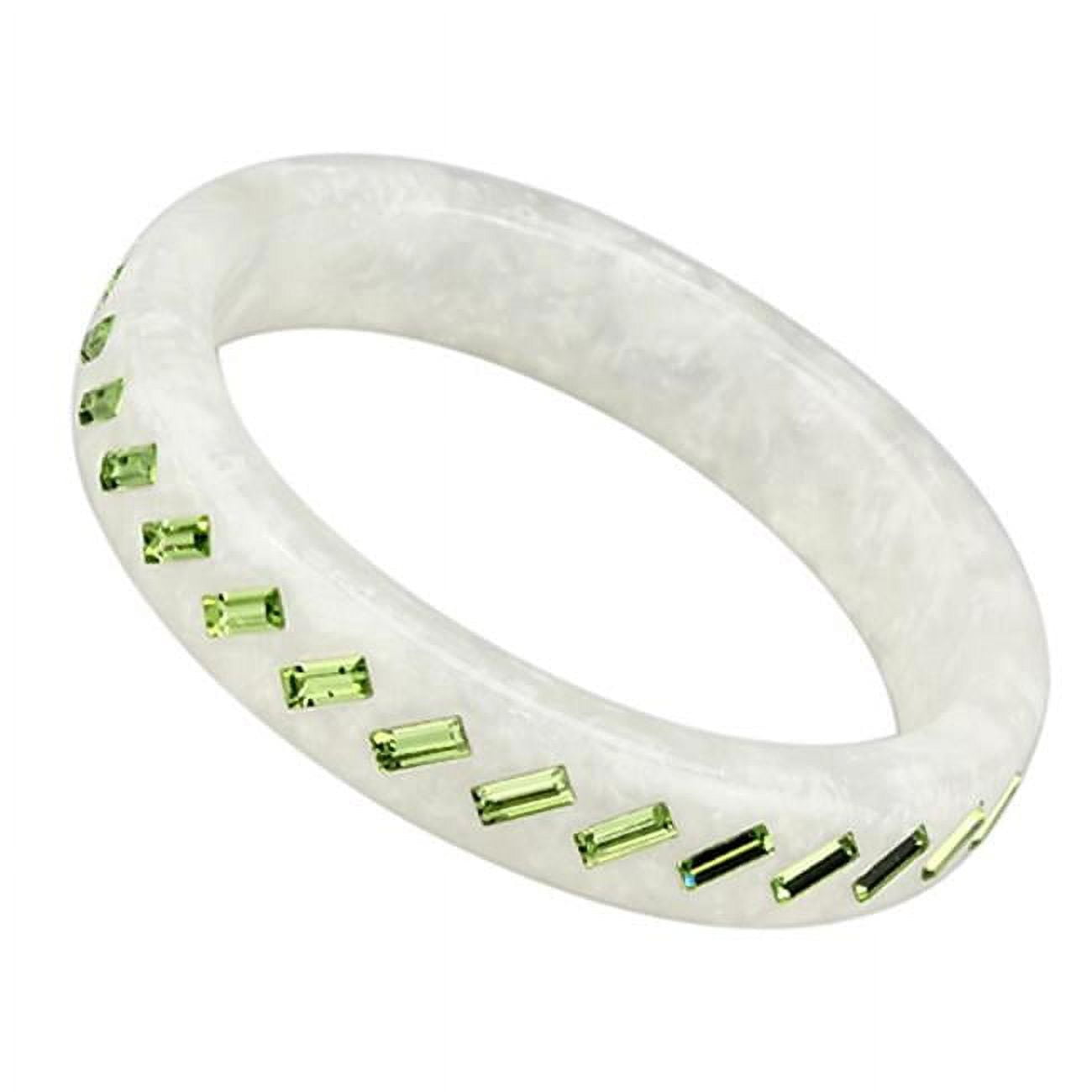 Picture of Alamode VL093-8 8 in. Resin Bangle with Top Grade Crystal, Peridot
