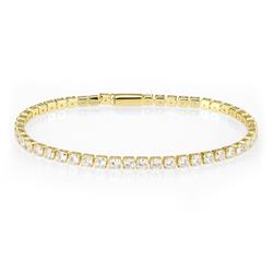 Picture of Alamode 3W1692-7 7 in. Gold Brass Bracelet with AAA Grade CZ&#44; Clear