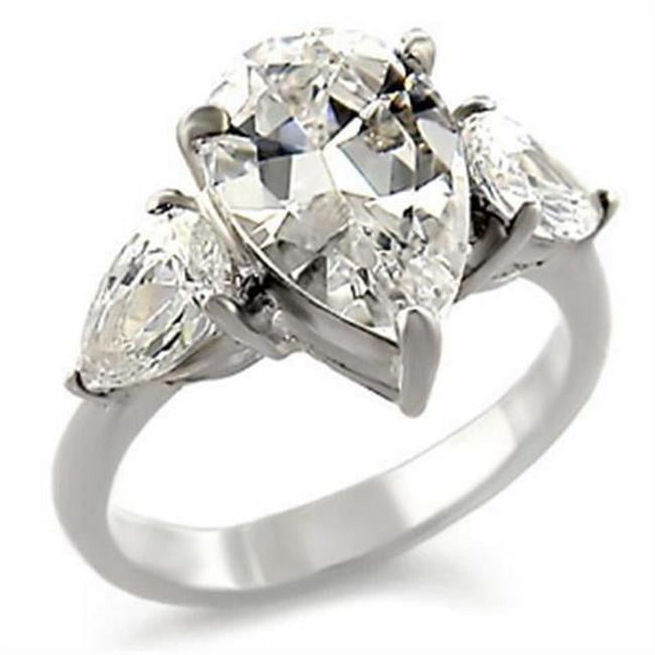 Picture of Alamode 413409-5 High-Polished 925 Sterling Silver Ring with AAA Grade CZ&#44; Clear - Size 5