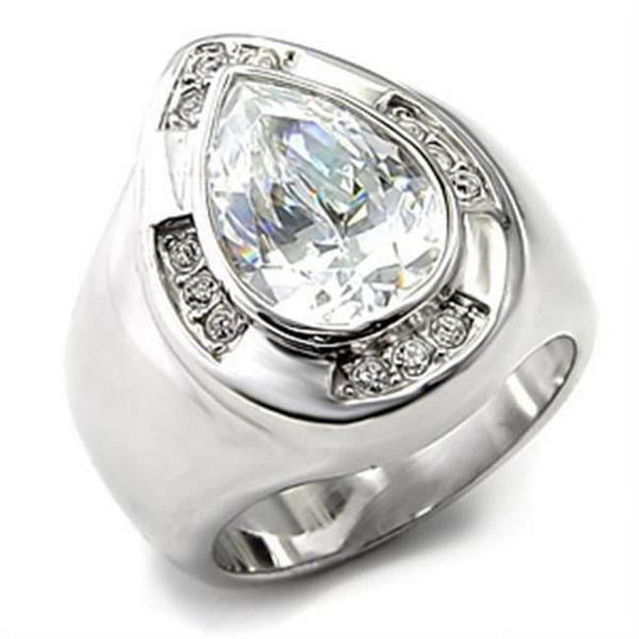 Picture of Alamode 7X236-7 Rhodium 925 Sterling Silver Ring with AAA Grade CZ&#44; Clear - Size 7