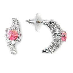 Picture of Alamode 7X356 Rhodium Brass Earrings with AAA Grade CZ&#44; Rose