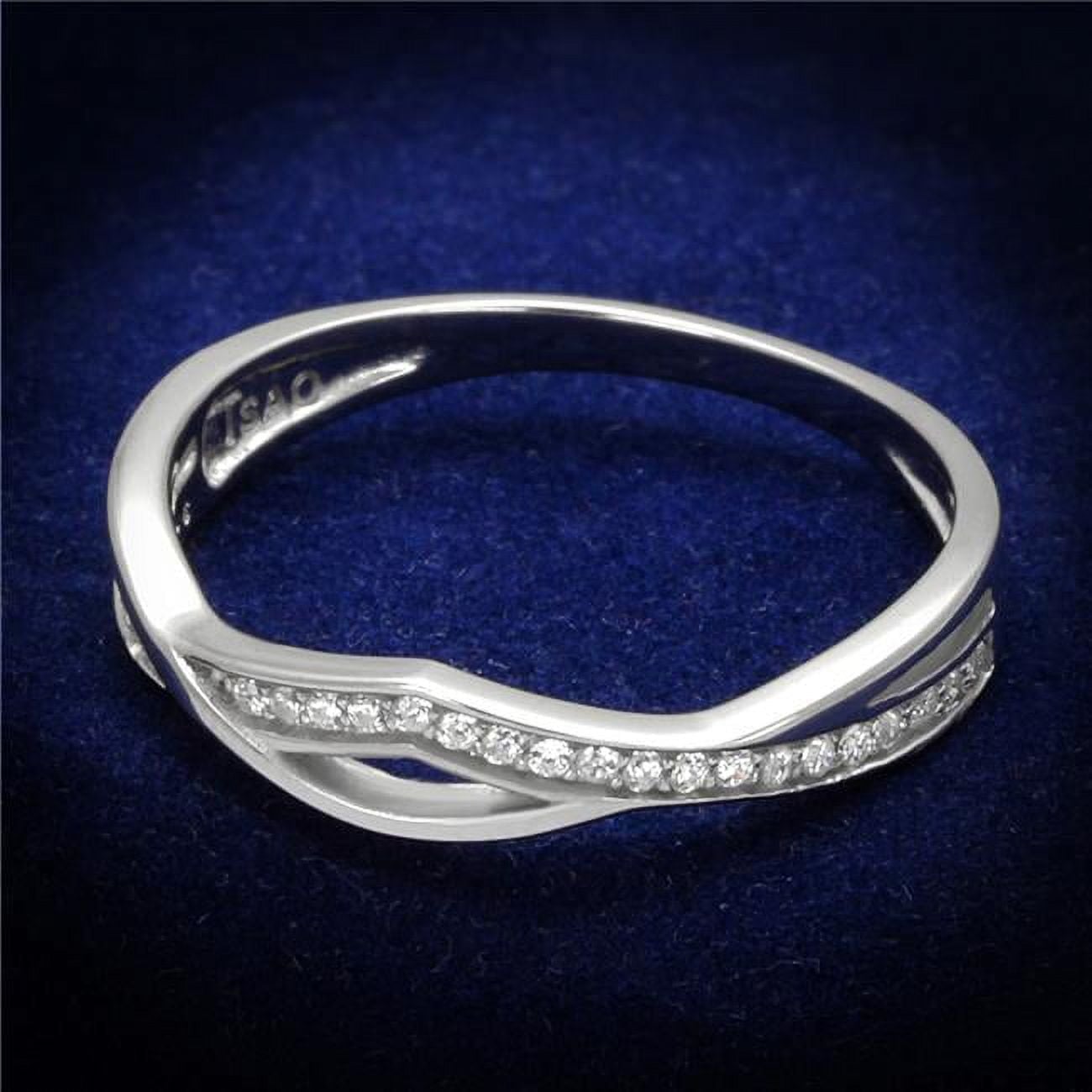 Women Rhodium 925 Sterling Silver Ring with AAA Grade CZ in Clear - Size 6