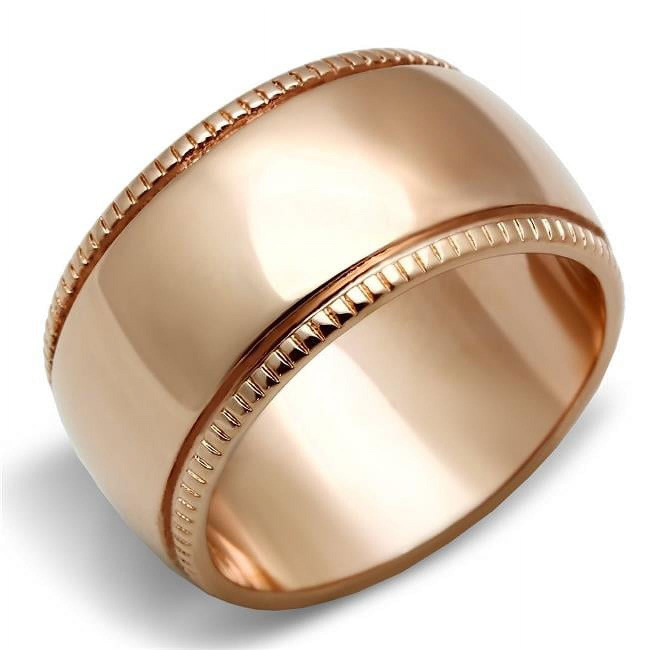 Picture of Alamode GL213-5 IP Rose Gold Ion Plating Brass Ring with No Stone, Size 5
