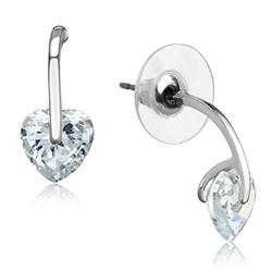Picture of Alamode 3W612 Rhodium Brass Earrings with AAA Grade CZ&#44; Clear