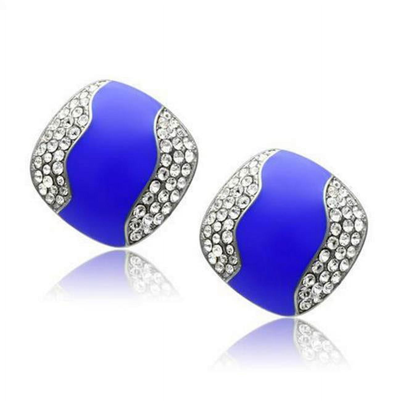 Picture of Alamode TK278 High Polished No Plating Stainless Steel Earrings with Top Grade Crystal&#44; Clear