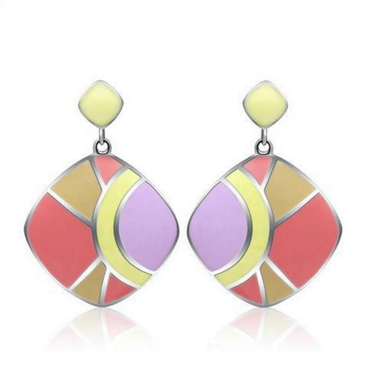 Picture of Alamode TK279 High Polished No Plating Stainless Steel Earrings with Epoxy, No Stone
