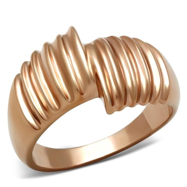 Picture of Alamode GL212-7 IP Rose Gold Ion Plating Brass Ring with No Stone, Size 7
