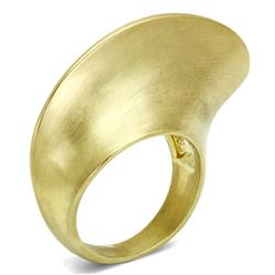 LO2539-8 Gold & Brush Brass Ring with No Stone, Size 8