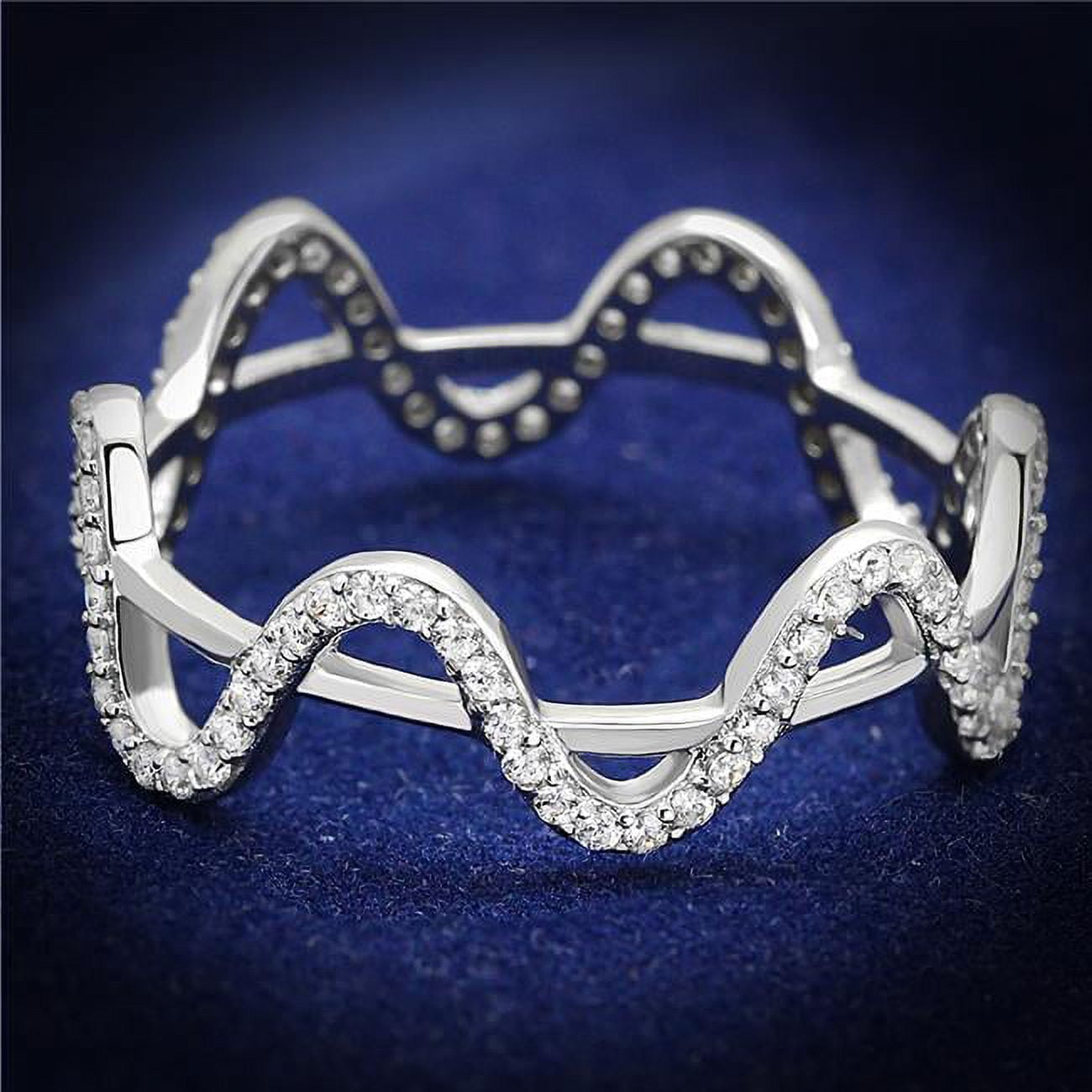 Women Rhodium 925 Sterling Silver Ring with AAA Grade CZ in Clear - Size 9