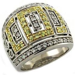 Picture of Alamode LOAS1043-6 Gold & Rhodium 925 Sterling Silver Ring with AAA Grade CZ&#44; Clear - Size 6