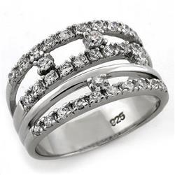 Picture of Alamode LOAS1093-9 Rhodium 925 Sterling Silver Ring with AAA Grade CZ&#44; Clear - Size 9