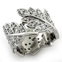 Picture of Alamode LOAS1098-7 Rhodium 925 Sterling Silver Ring with AAA Grade CZ&#44; Clear - Size 7