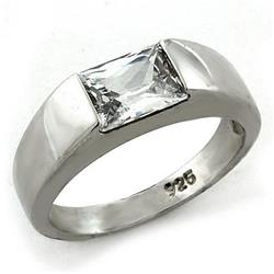 Picture of Alamode LOAS1179-8 Rhodium 925 Sterling Silver Ring with AAA Grade CZ&#44; Clear - Size 8