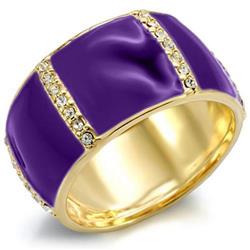 Picture of Alamode 1W145-10 Gold Brass Ring with Top Grade Crystal&#44; Clear - Size 10