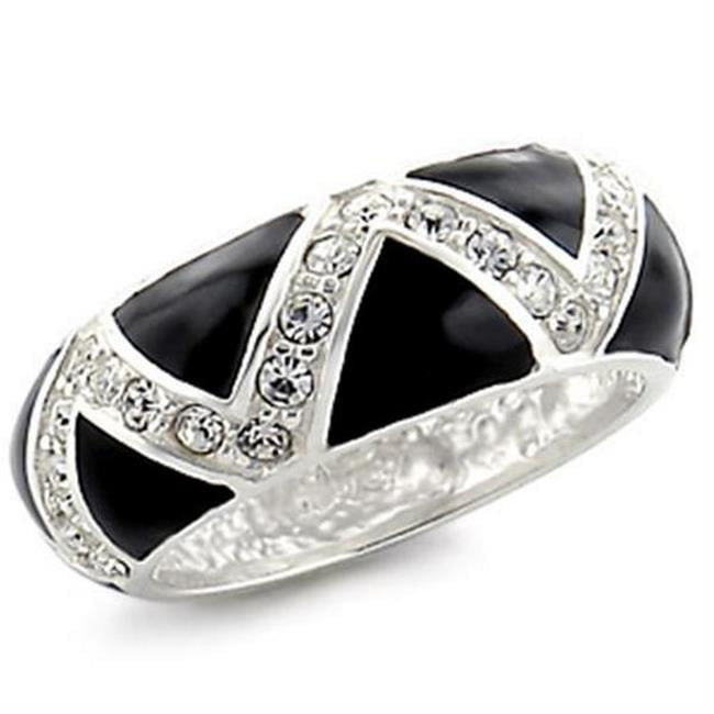 Picture of Alamode 32615-10 High-Polished 925 Sterling Silver Ring with Top Grade Crystal&#44; Clear - Size 10