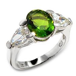 Picture of Alamode 60411-6 High-Polished 925 Sterling Silver Ring with Synthetic Spinel&#44; Peridot - Size 6