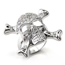 Picture of Alamode 7X188-12 Rhodium 925 Sterling Silver Ring with AAA Grade CZ&#44; Clear - Size 12