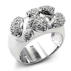 Picture of Alamode 7X228-5 Rhodium 925 Sterling Silver Ring with AAA Grade CZ&#44; Clear - Size 5