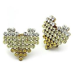 Picture of Alamode GL333 IP Gold Ion Plating Brass Earrings with Top Grade Crystal, Multi Color