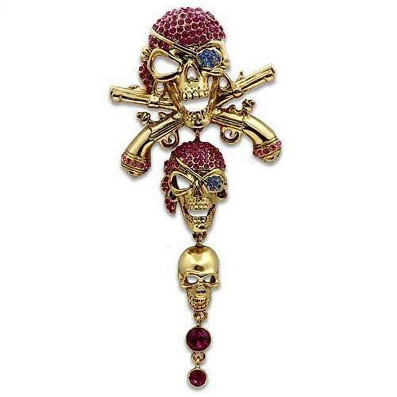 Picture of Alamode LO2416 Gold White Metal Brooches with Top Grade Crystal&#44; Multi Color