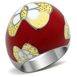 TK247-5 High Polished No Plating Stainless Steel Ring with No Stone, Size 5