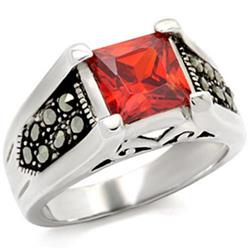 Picture of Alamode 9X019-5 Antique Tone 925 Sterling Silver Ring with AAA Grade CZ&#44; Garnet - Size 5