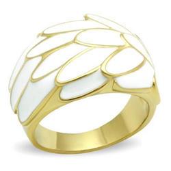 Picture of Alamode GL005-8 IP Gold Ion Plating Brass Ring with No Stone, Size 8