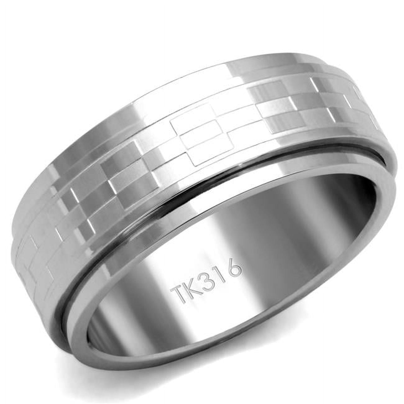 TK2942-10 Men High Polished Stainless Steel Ring with No Stone in No Stone - Size 10
