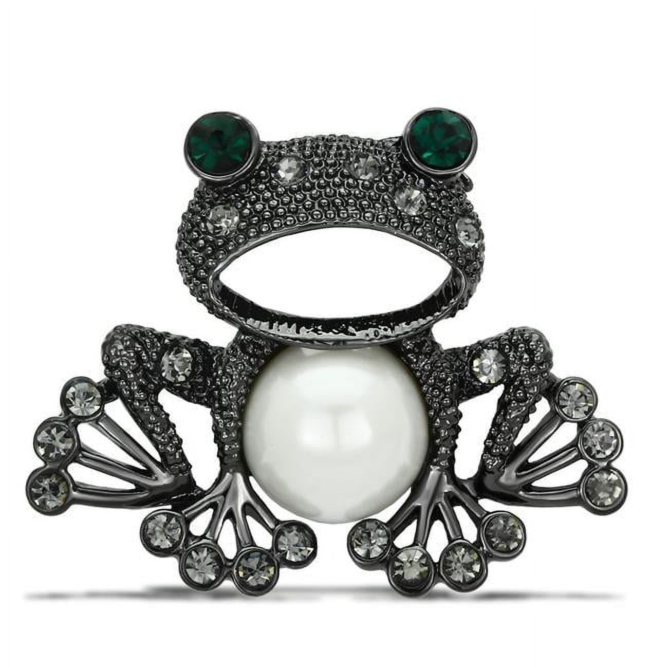 Ruthenium White Metal Brooches with Synthetic Pearl, White