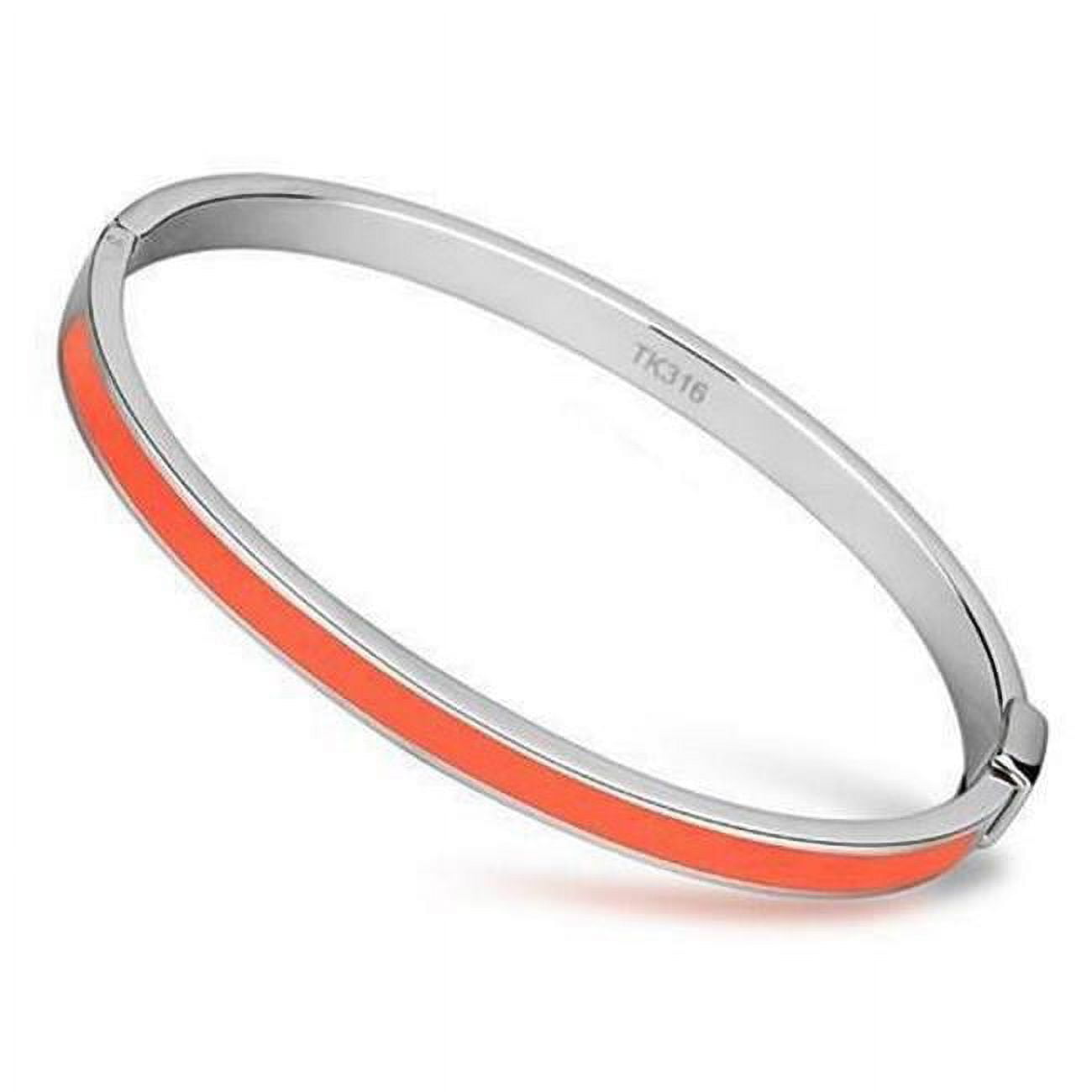 Picture of Alamode TK748-7.5 7.5 in. High Polished No Plating Stainless Steel Bangle with Epoxy, Orange