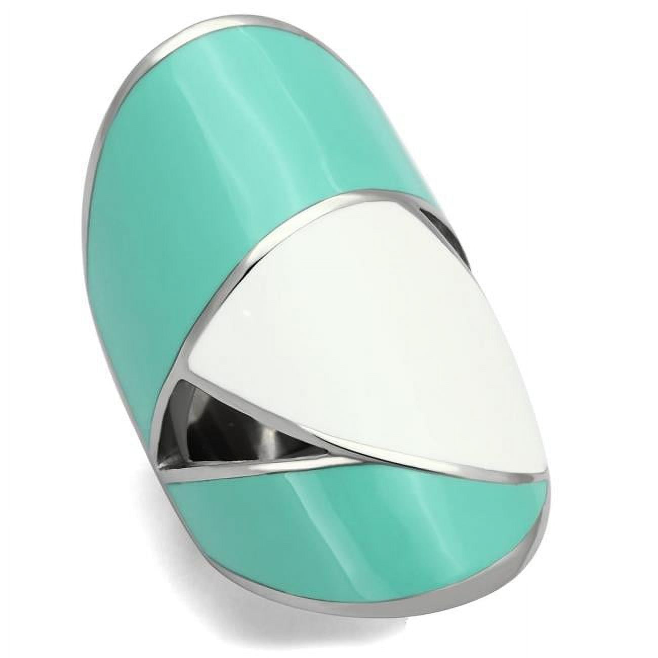 High Polished No Plating Stainless Steel Ring with Epoxy, Multi Color - Size 9