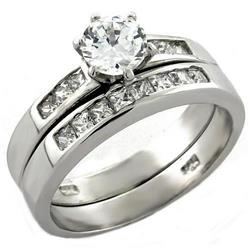 Picture of Alamode LOAS1025-5 Rhodium 925 Sterling Silver Ring with AAA Grade CZ&#44; Clear - Size 5