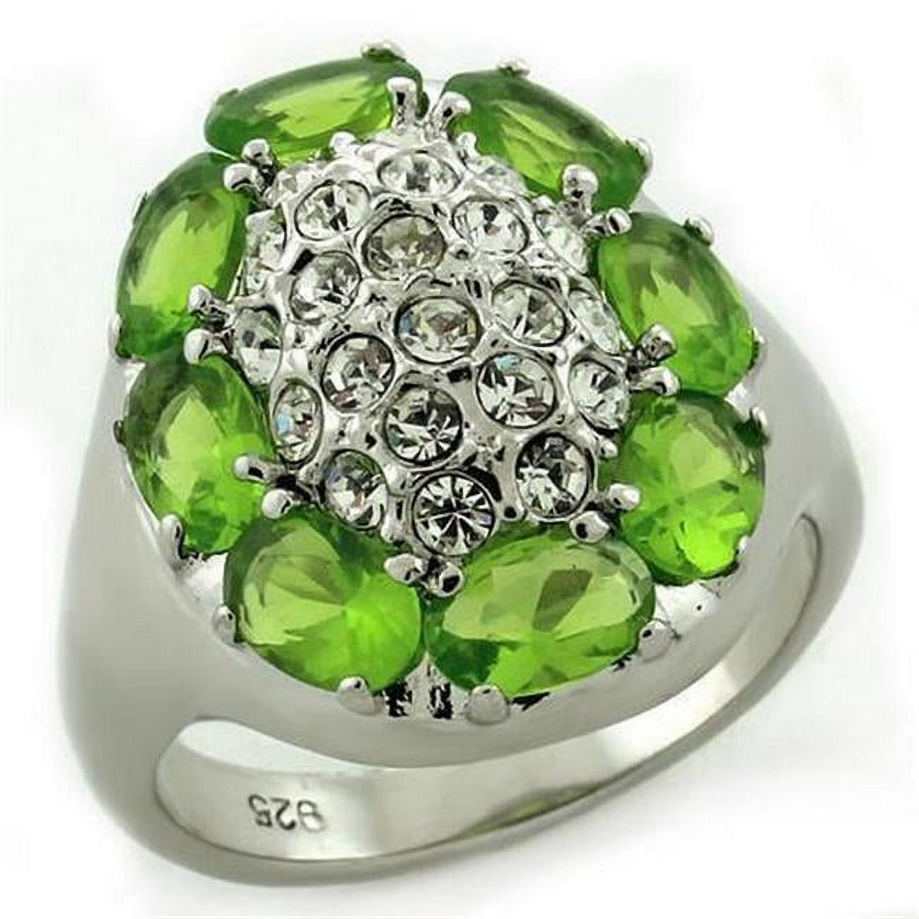 Picture of Alamode LOAS1153-6 High-Polished 925 Sterling Silver Ring with AAA Grade CZ&#44; Clear - Size 6